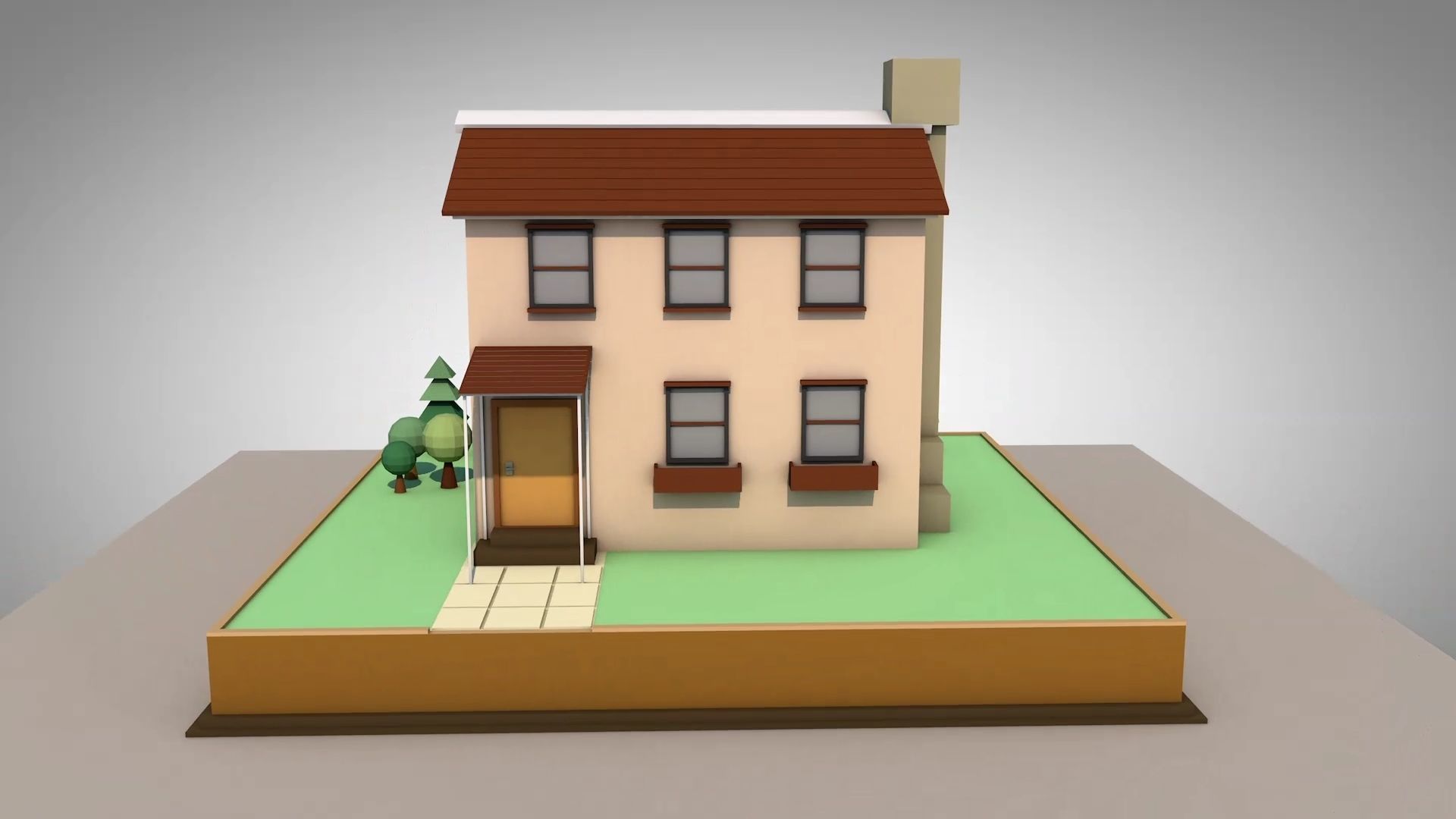 Low-poly House Low-poly 3D model_3