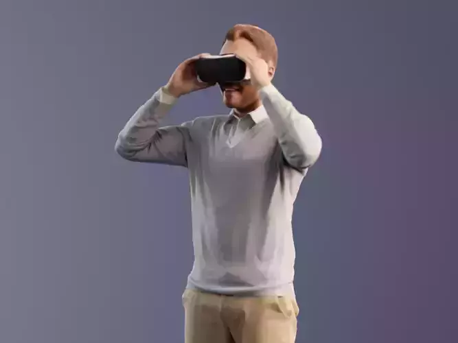 Simon 10055 - Casual VR Guy Low-poly 3D model