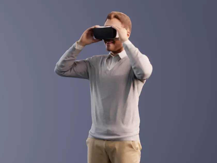 Simon 10055 - Casual VR Guy Low-poly 3D model