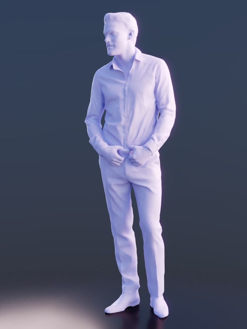 Kenneth 10056 - Standing Business Man Low-poly 3D model_4