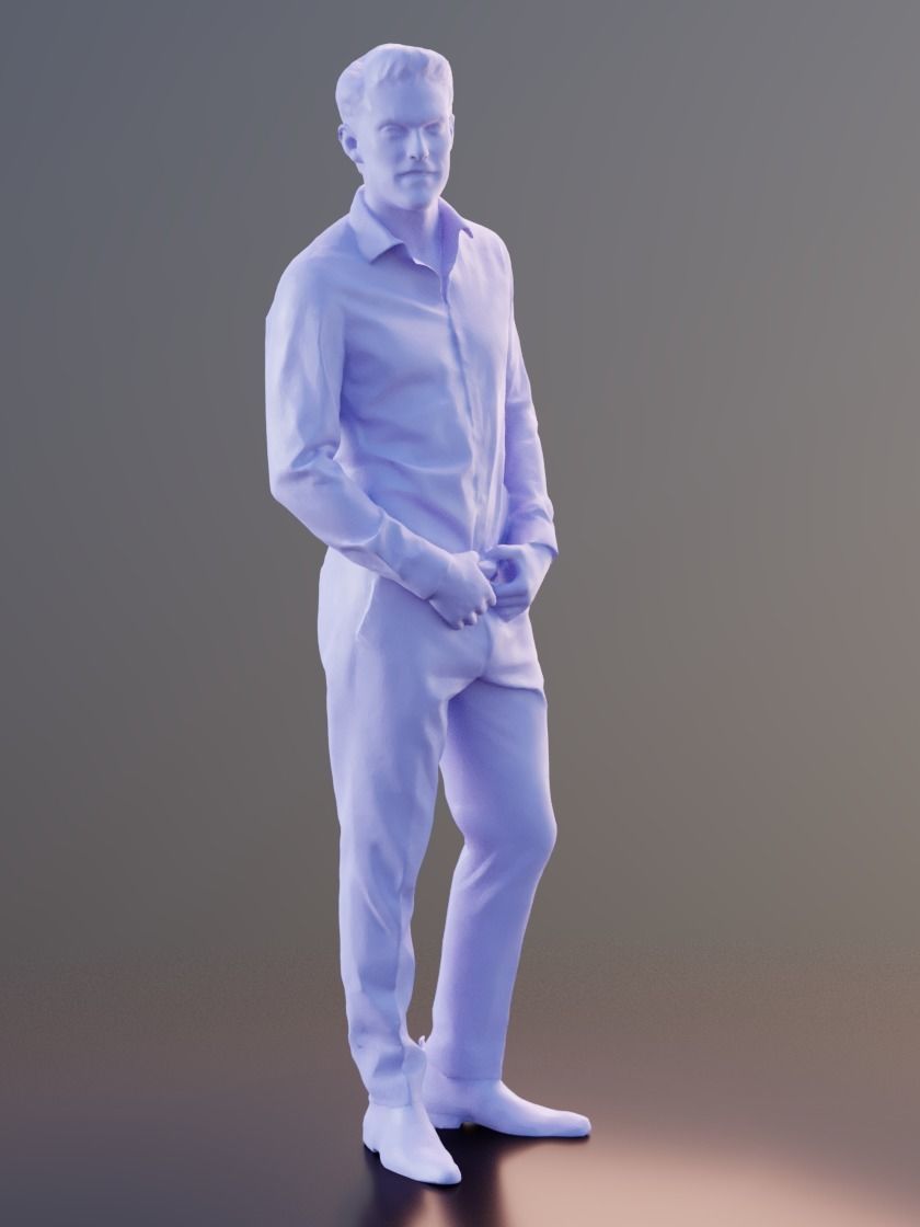 Kenneth 10056 - Standing Business Man Low-poly 3D model_3