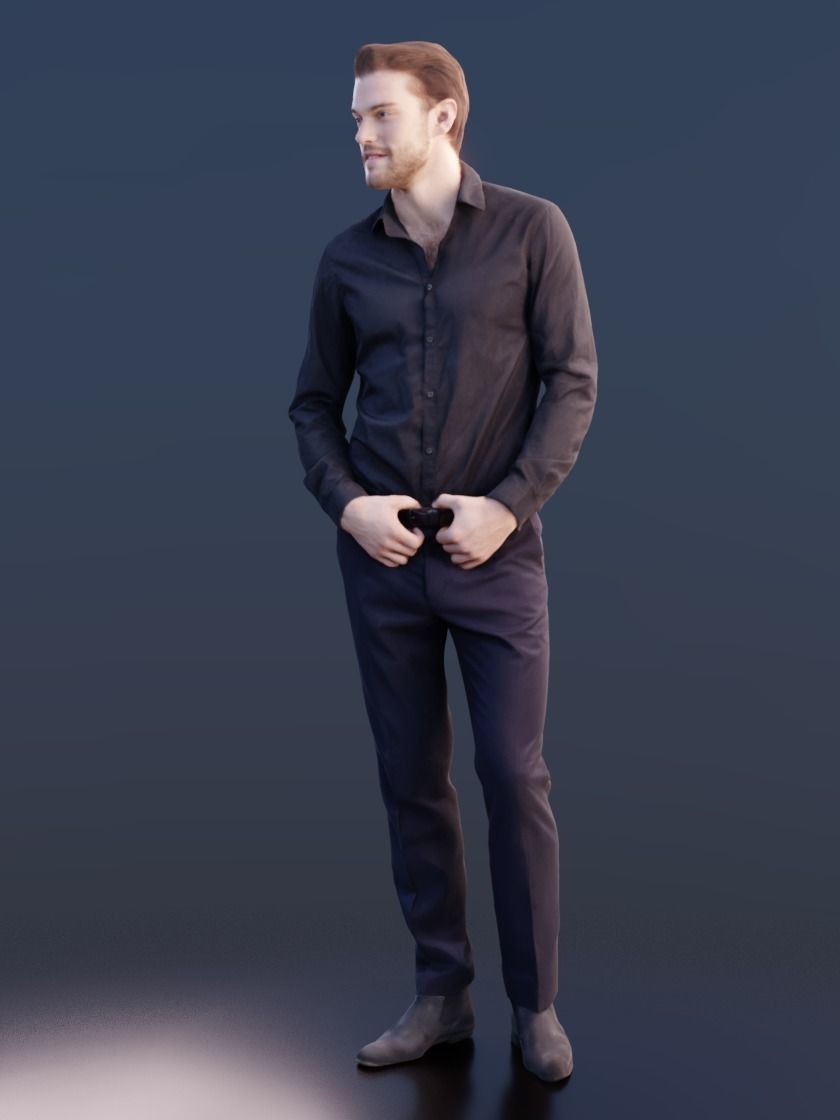 Kenneth 10056 - Standing Business Man Low-poly 3D model_2