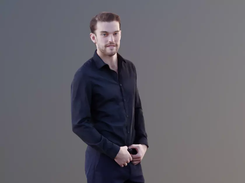 Kenneth 10056 - Standing Business Man Low-poly 3D model_0