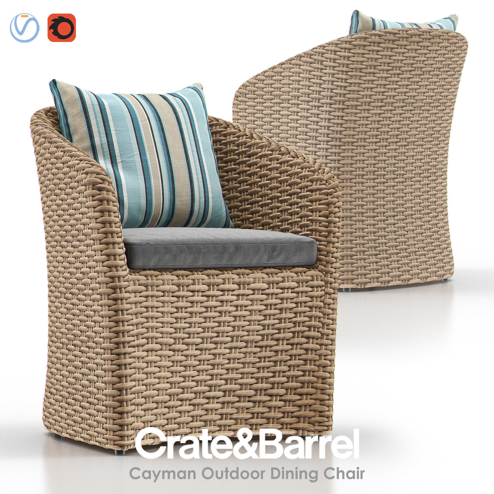 CAYMAN Outdoor Dining Chair 3D model_2