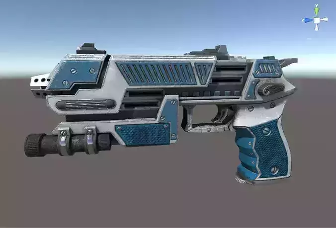 Low poly sci-fi pistol