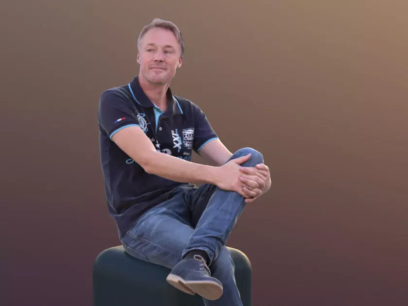 Carlos 10240 - Sitting Casual Guy Low-poly 3D model_0