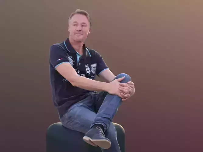 Carlos 10240 - Sitting Casual Guy Low-poly 3D model