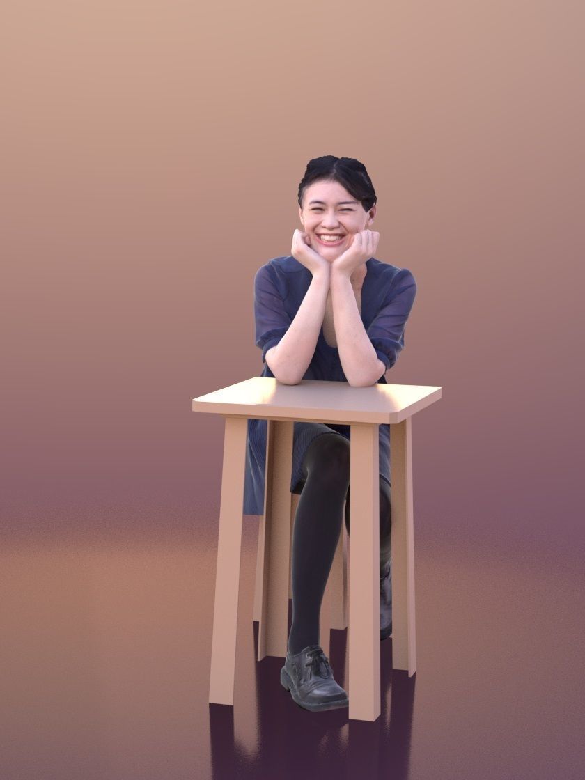 Francine 10342 - Elegant Girl Low-poly 3D model_1