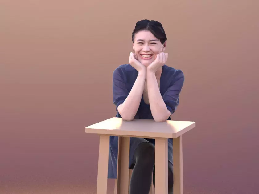 Francine 10342 - Elegant Girl Low-poly 3D model_0