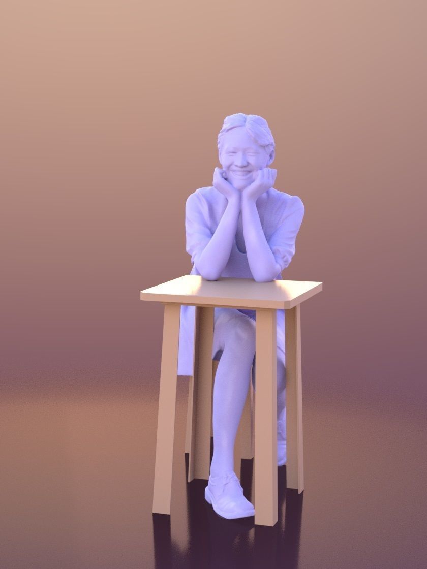 Francine 10342 - Elegant Girl Low-poly 3D model_3