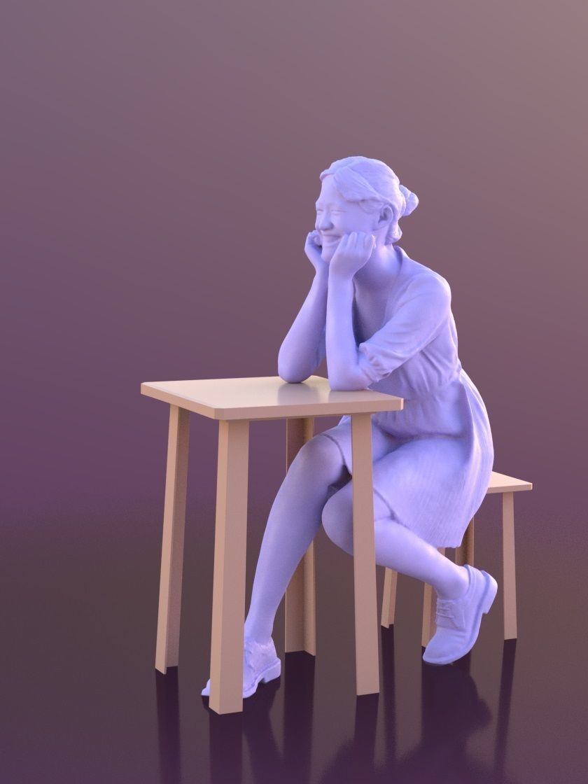 Francine 10342 - Elegant Girl Low-poly 3D model_4