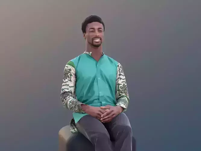 Bruce 10389 - Sitting Casual Guy Low-poly 3D model