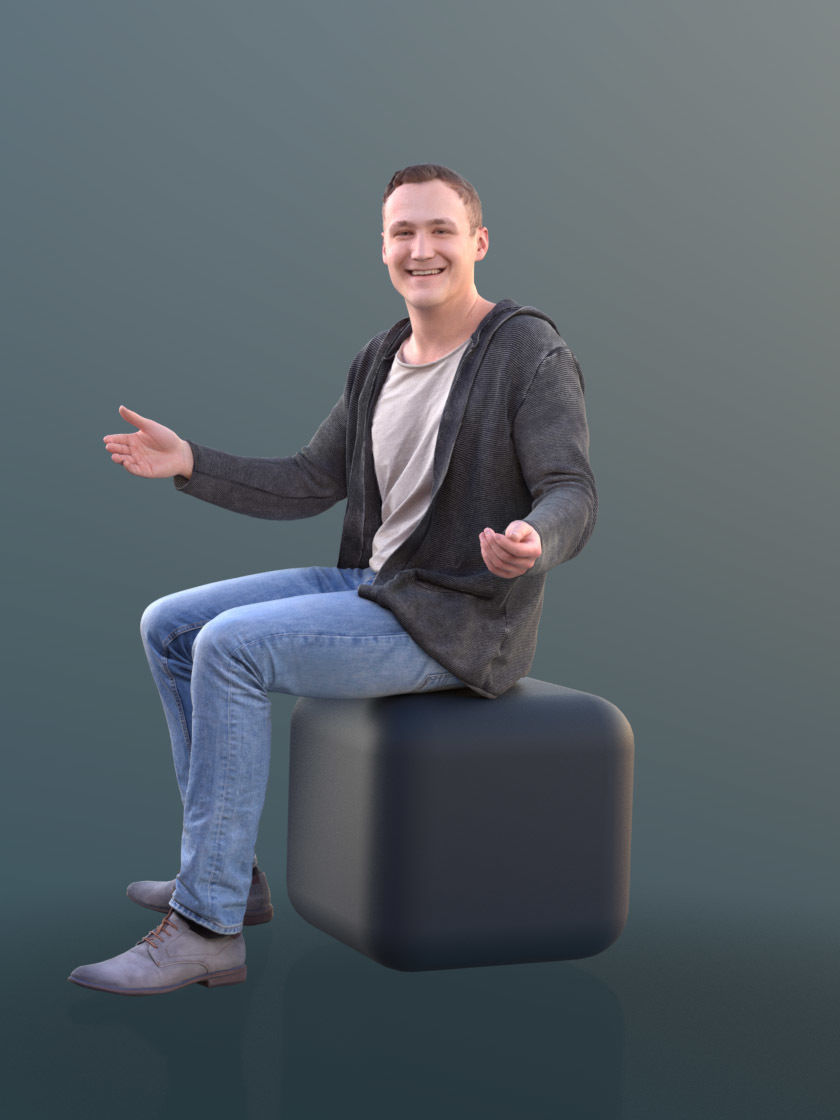 Thorsten 10586 - Talking Casual Man Low-poly 3D model_2