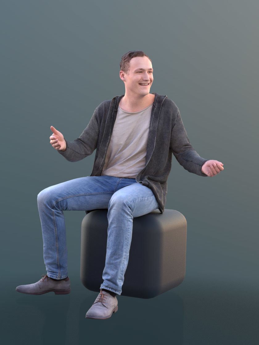 Thorsten 10586 - Talking Casual Man Low-poly 3D model_3