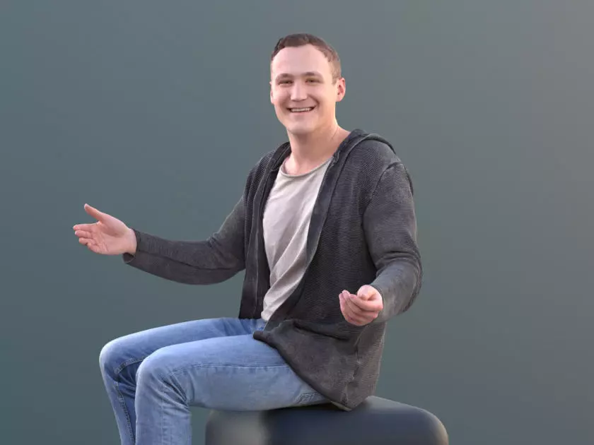 Thorsten 10586 - Talking Casual Man Low-poly 3D model_0