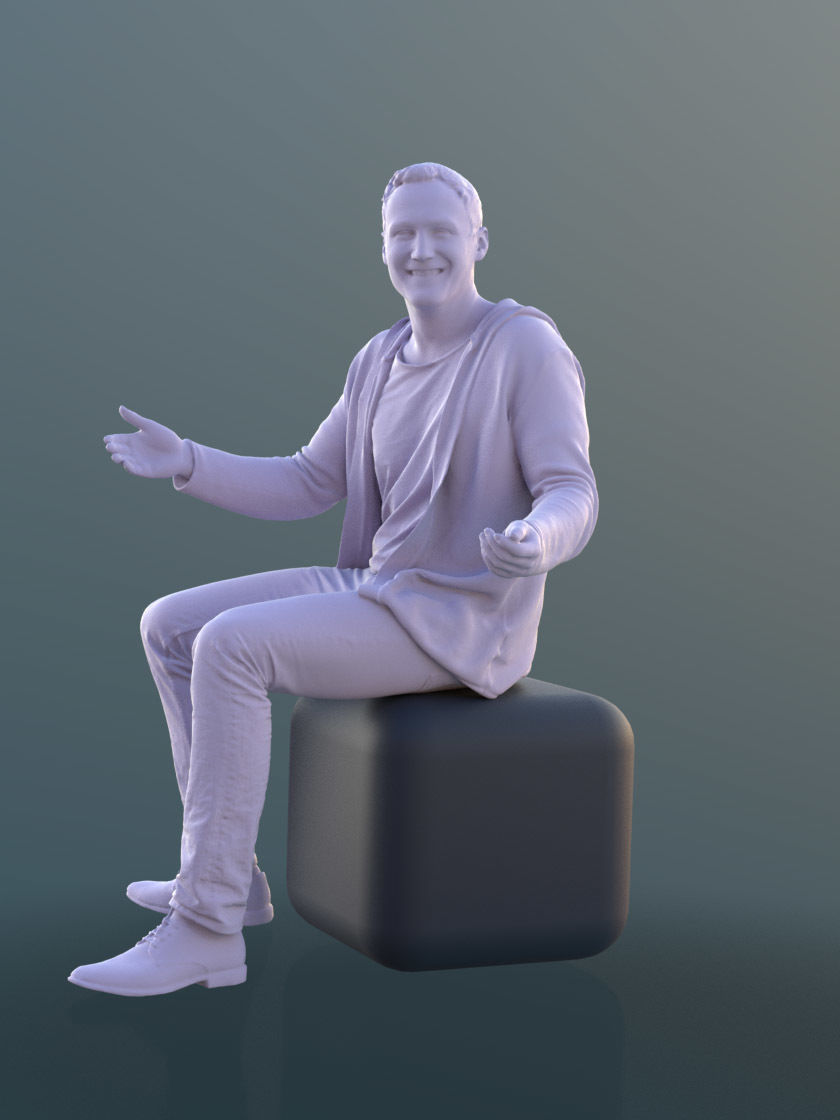 Thorsten 10586 - Talking Casual Man Low-poly 3D model_4