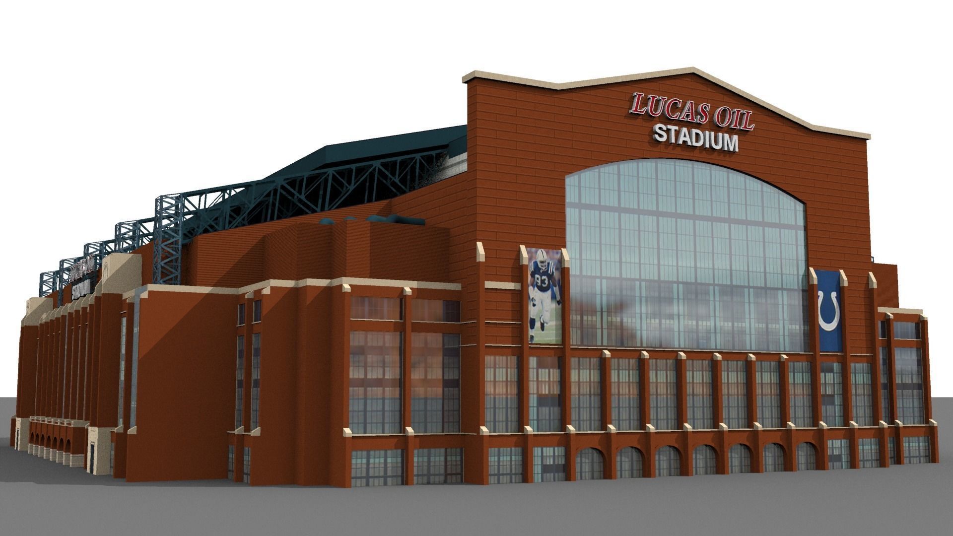Lucas Oil Stadium  Low-poly 3D model_3