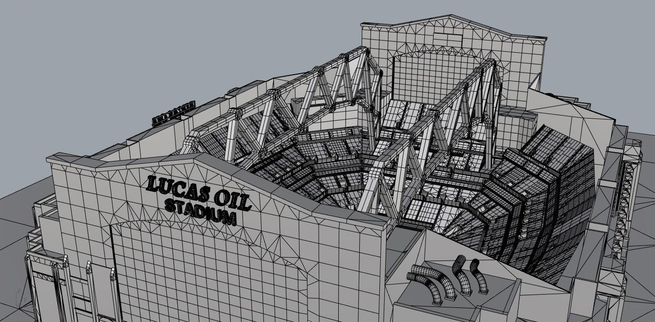 Lucas Oil Stadium  Low-poly 3D model_30