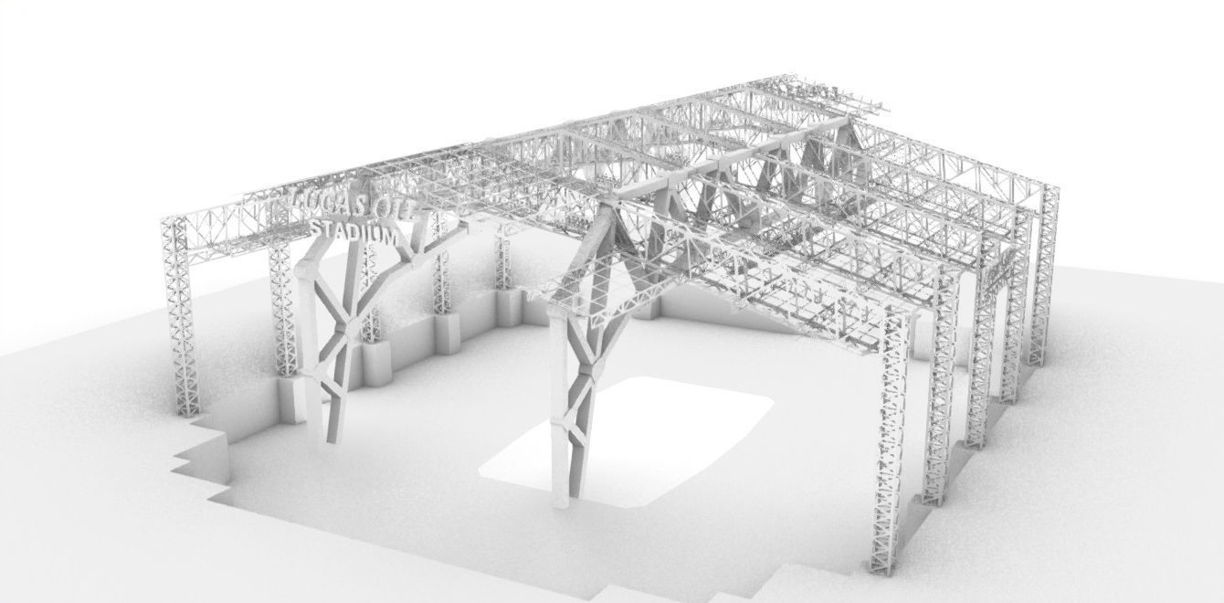 Lucas Oil Stadium  Low-poly 3D model_27