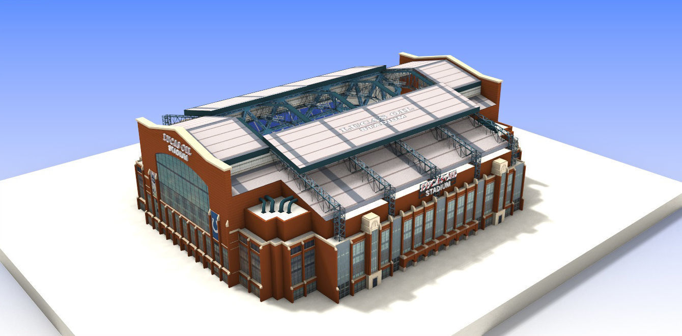 Lucas Oil Stadium  Low-poly 3D model_12
