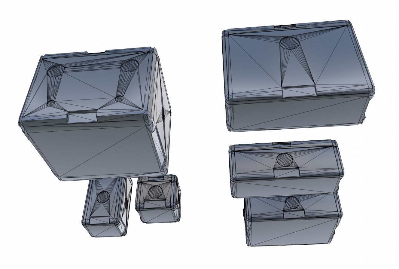 Sci Fi grey cargo crates Low-poly 3D model_10