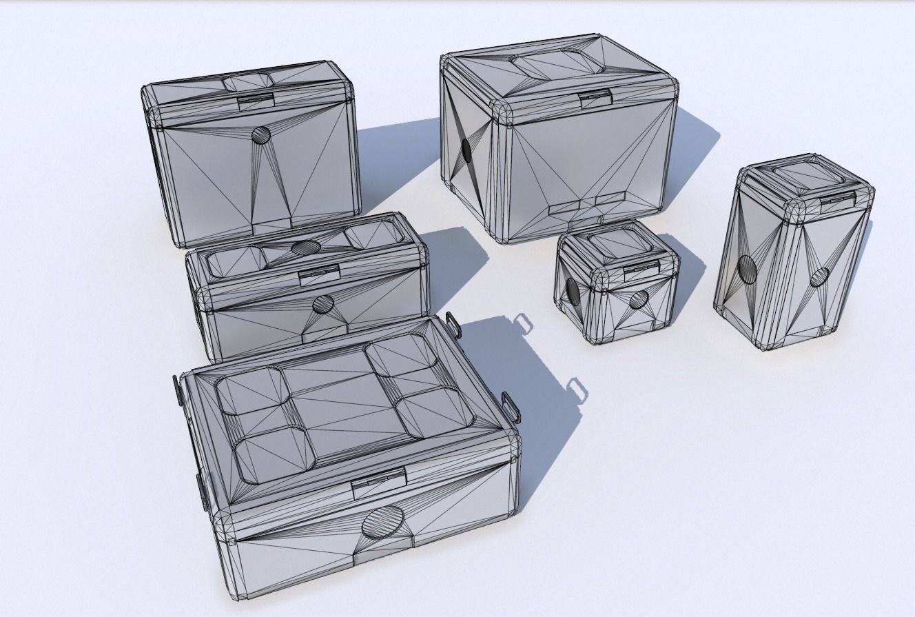 Sci Fi grey cargo crates Low-poly 3D model_8