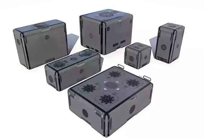 Sci Fi grey cargo crates