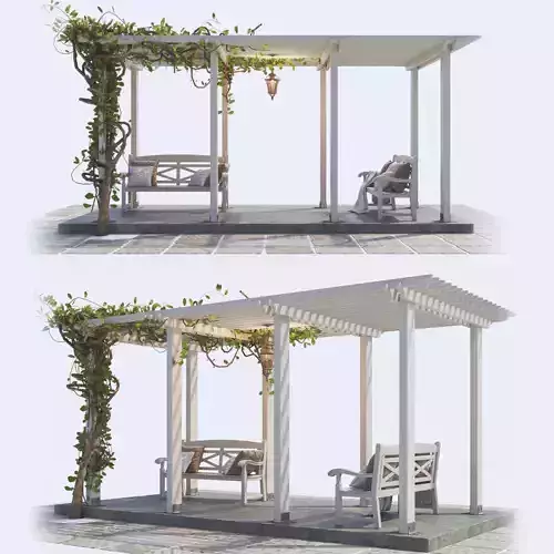 Painted Wooden Pergola 