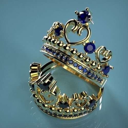Crown ring Silver Gold  Print 3D print model