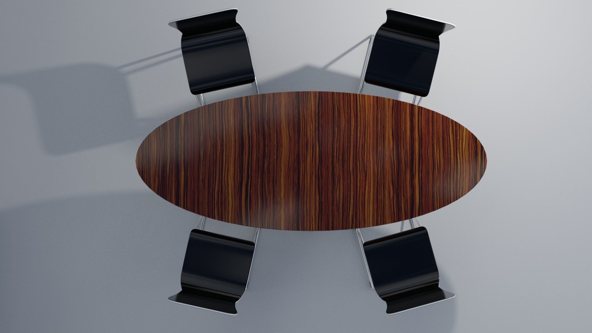 chair with table 3D model_4