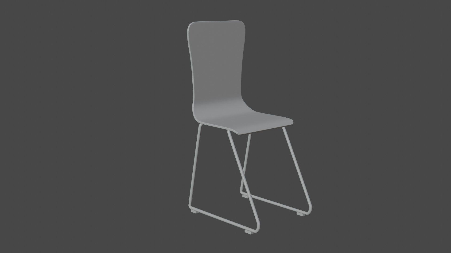 chair with table 3D model_7