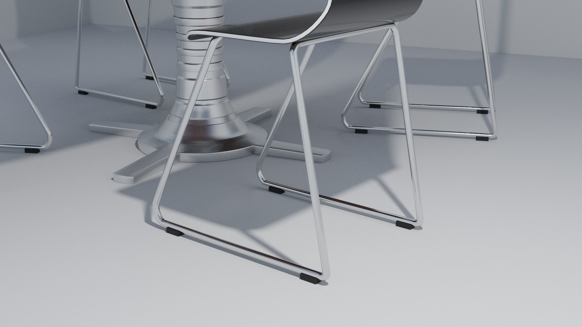 chair with table 3D model_3
