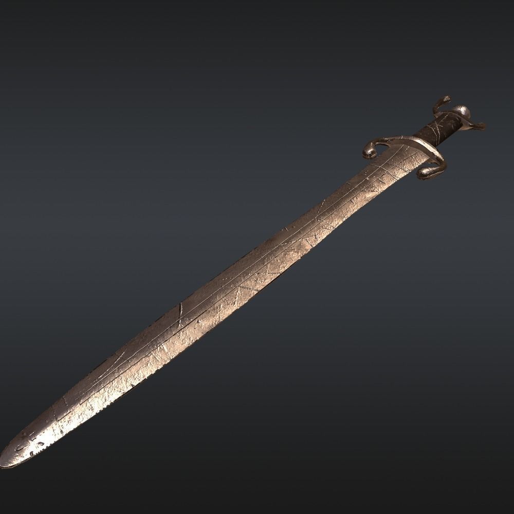 Celt Sword Free low-poly 3D model_3