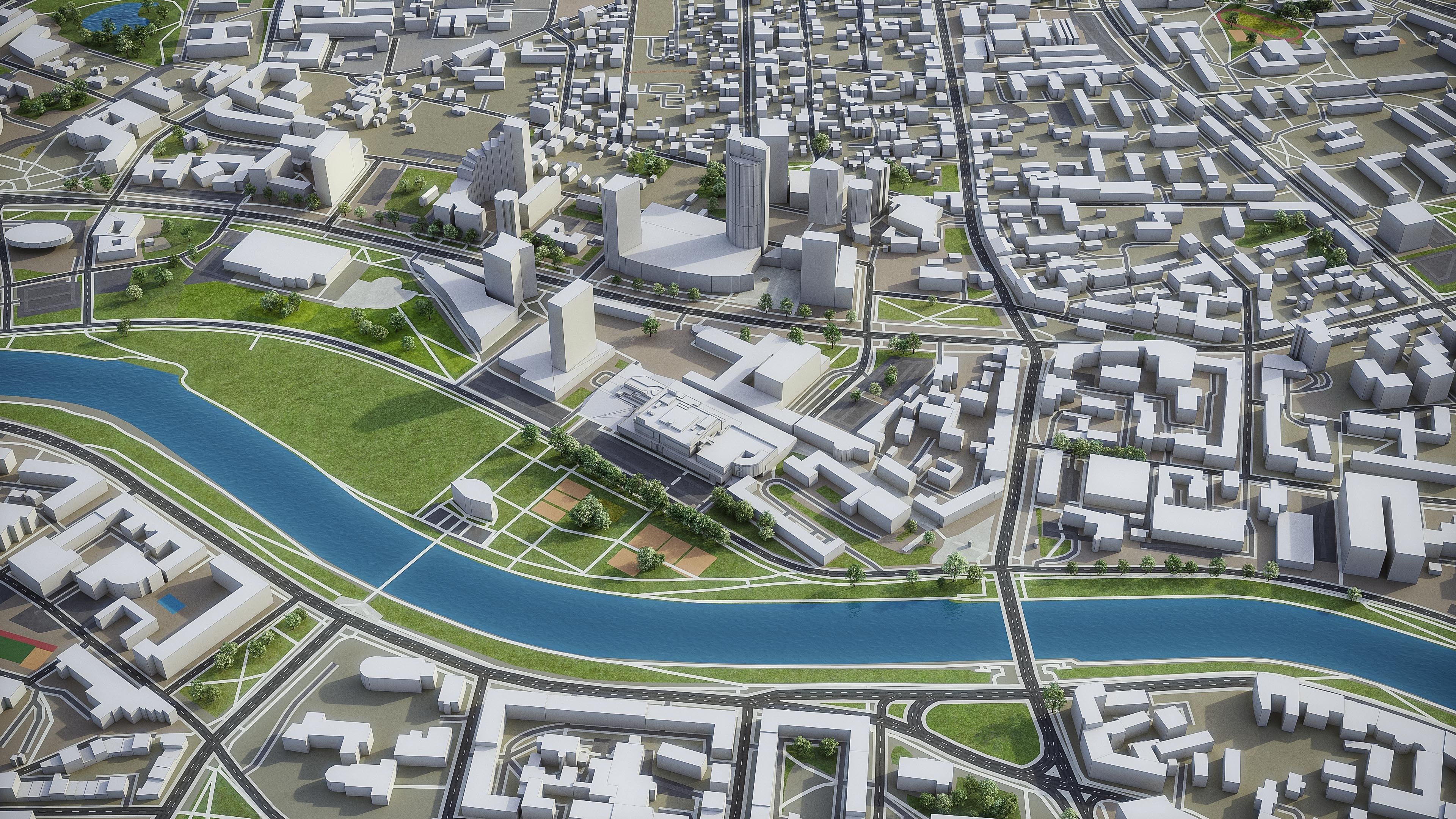 Vilnius - 3D City Model Low-poly 3D model_3