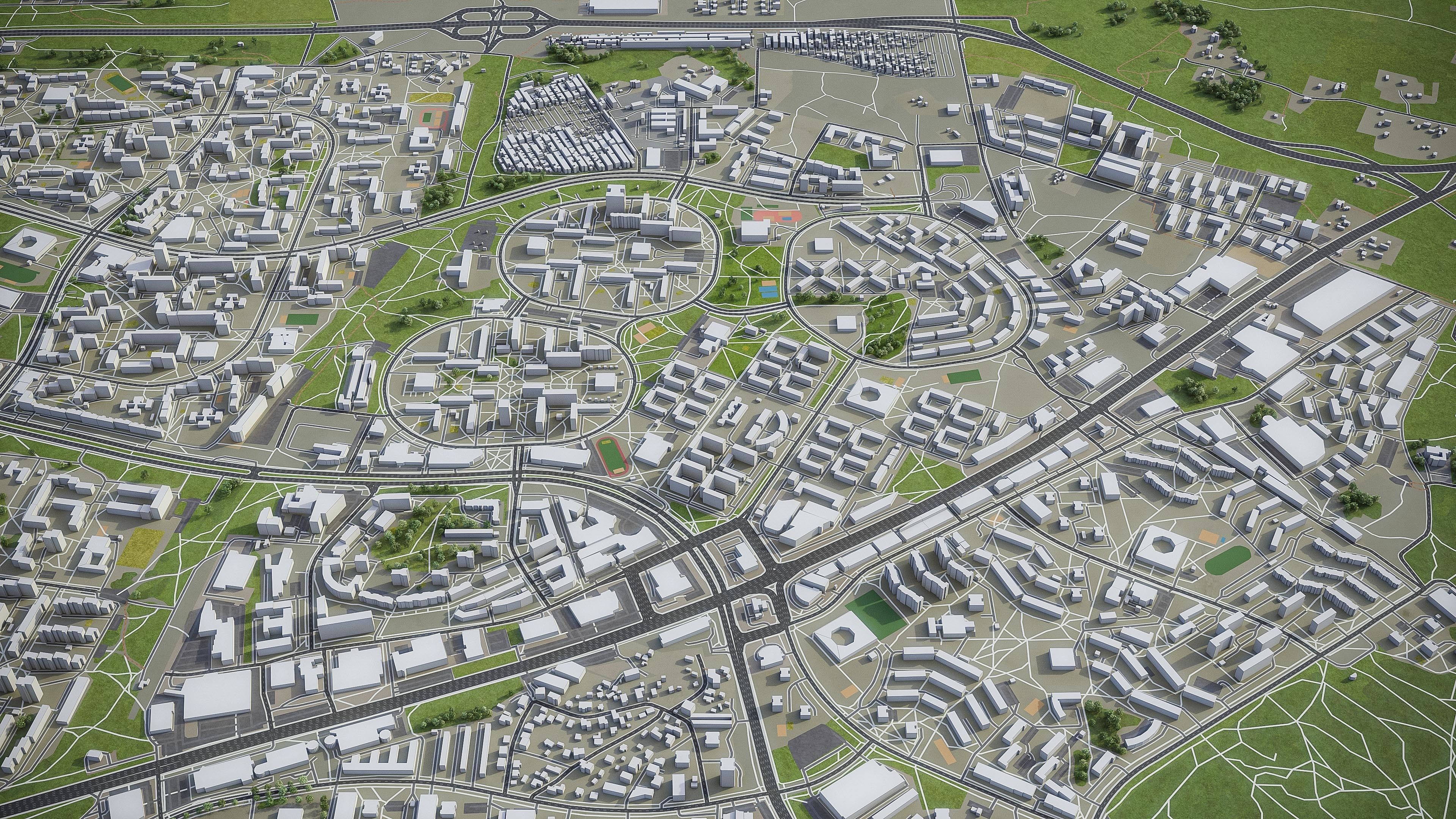Vilnius - 3D City Model Low-poly 3D model_7
