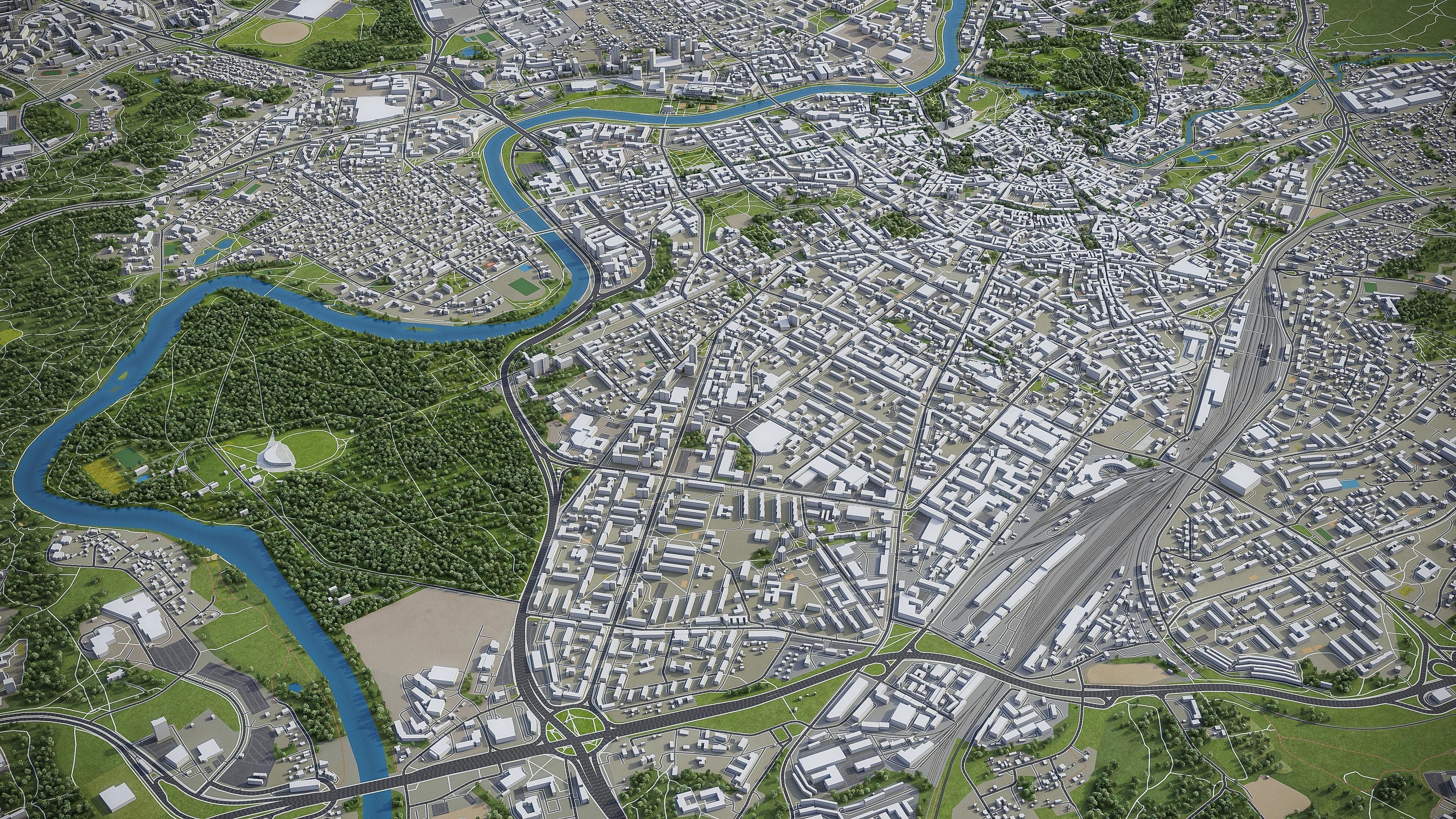 Vilnius - 3D City Model Low-poly 3D model_12