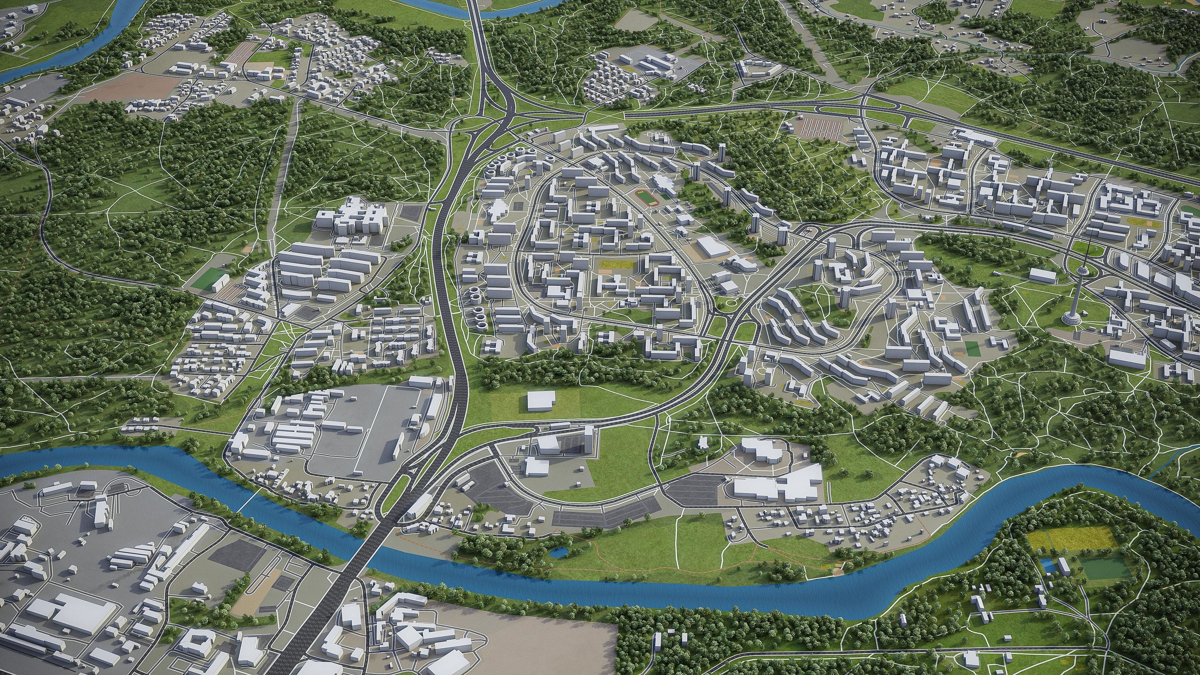 Vilnius - 3D City Model Low-poly 3D model_13