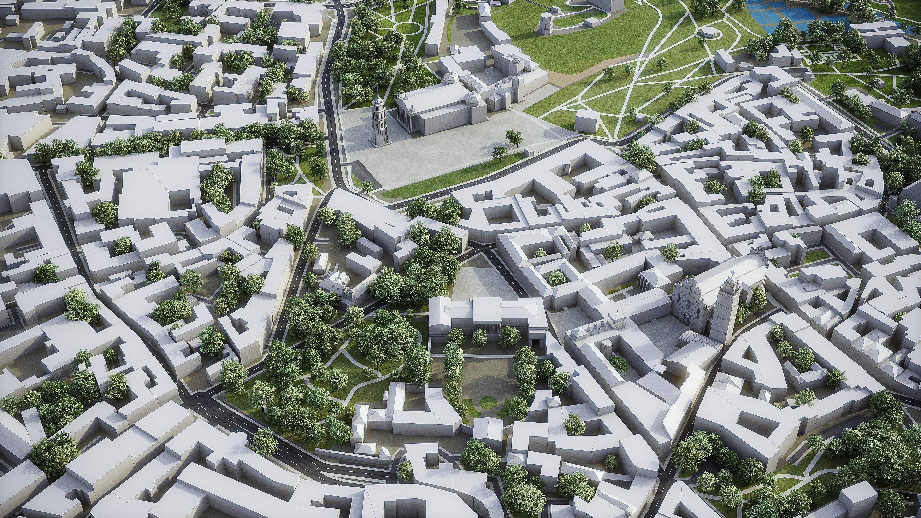 Vilnius - 3D City Model Low-poly 3D model_2