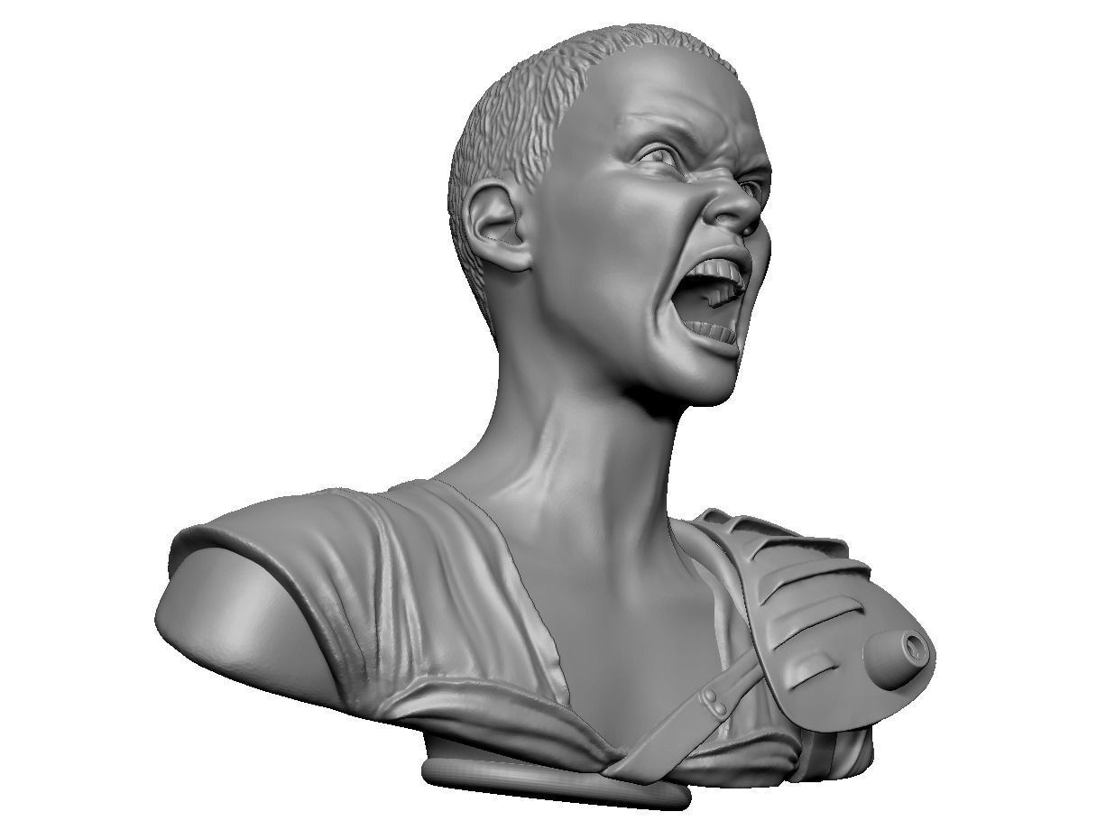 Charlize Theron Furiosa from Mad Max Fury Road 3D print model_4