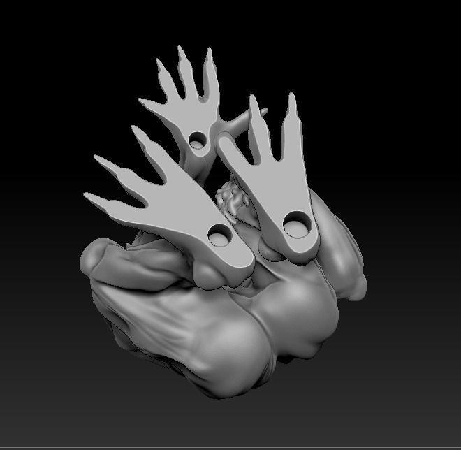 Gargoyle 3d print plastic statue of demon 3D print model_17