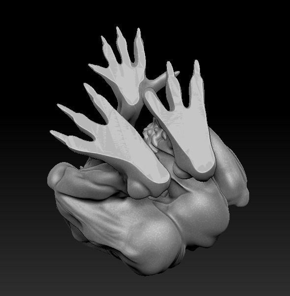 Gargoyle 3d print plastic statue of demon 3D print model_18