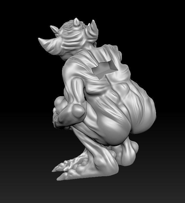 Gargoyle 3d print plastic statue of demon 3D print model_12