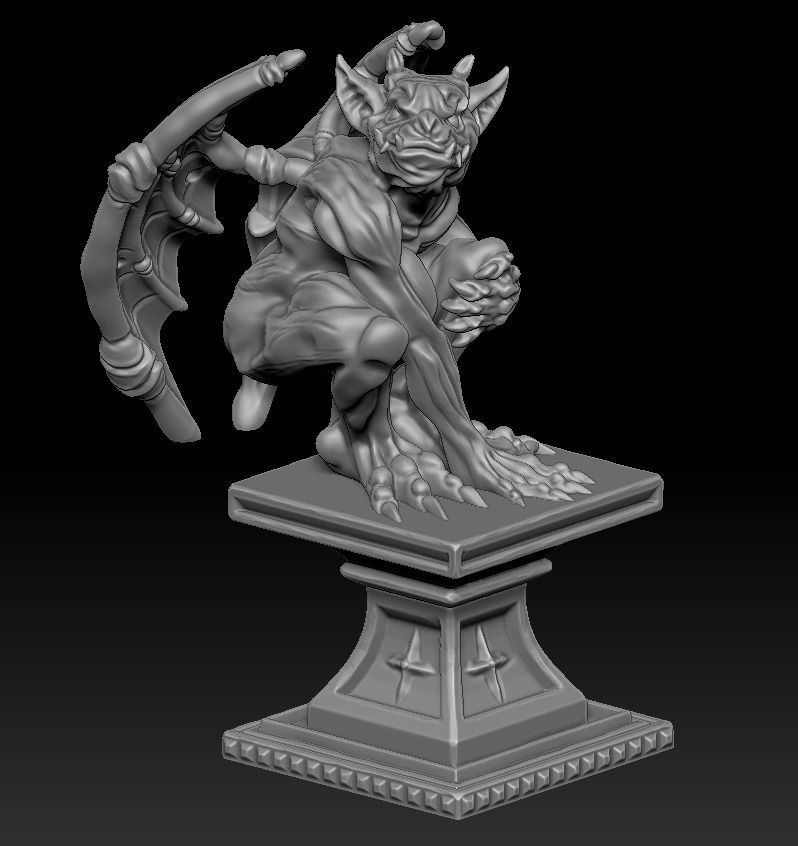 Gargoyle 3d print plastic statue of demon 3D print model_9