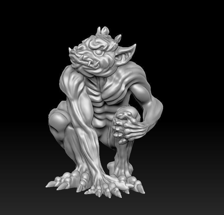 Gargoyle 3d print plastic statue of demon 3D print model_13