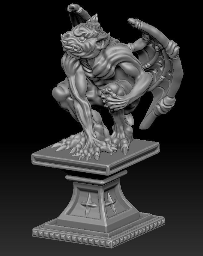 Gargoyle 3d print plastic statue of demon 3D print model_8