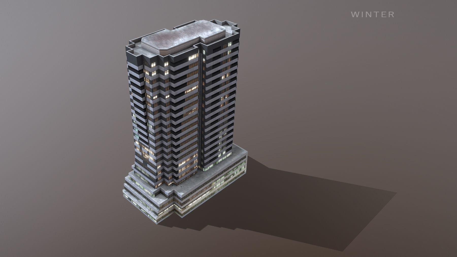 Building Erevan Avnik Low-poly 3D model_12