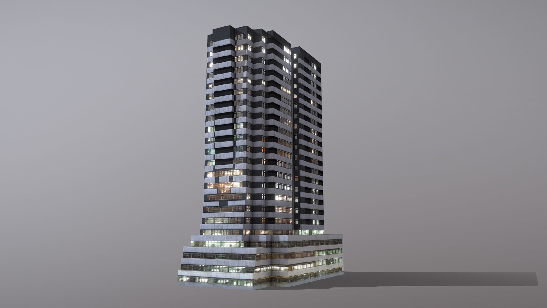 Building Erevan Avnik Low-poly 3D model_7