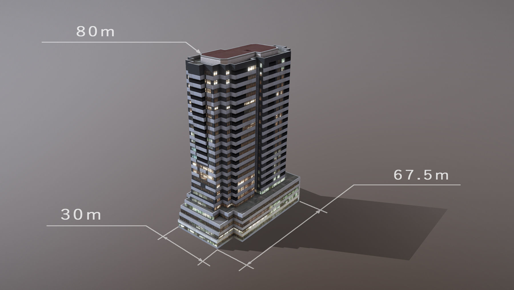 Building Erevan Avnik Low-poly 3D model_4