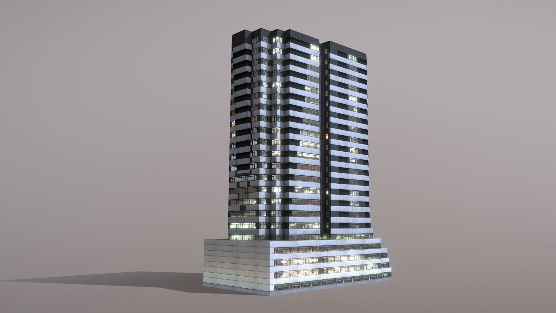 Building Erevan Avnik Low-poly 3D model_1