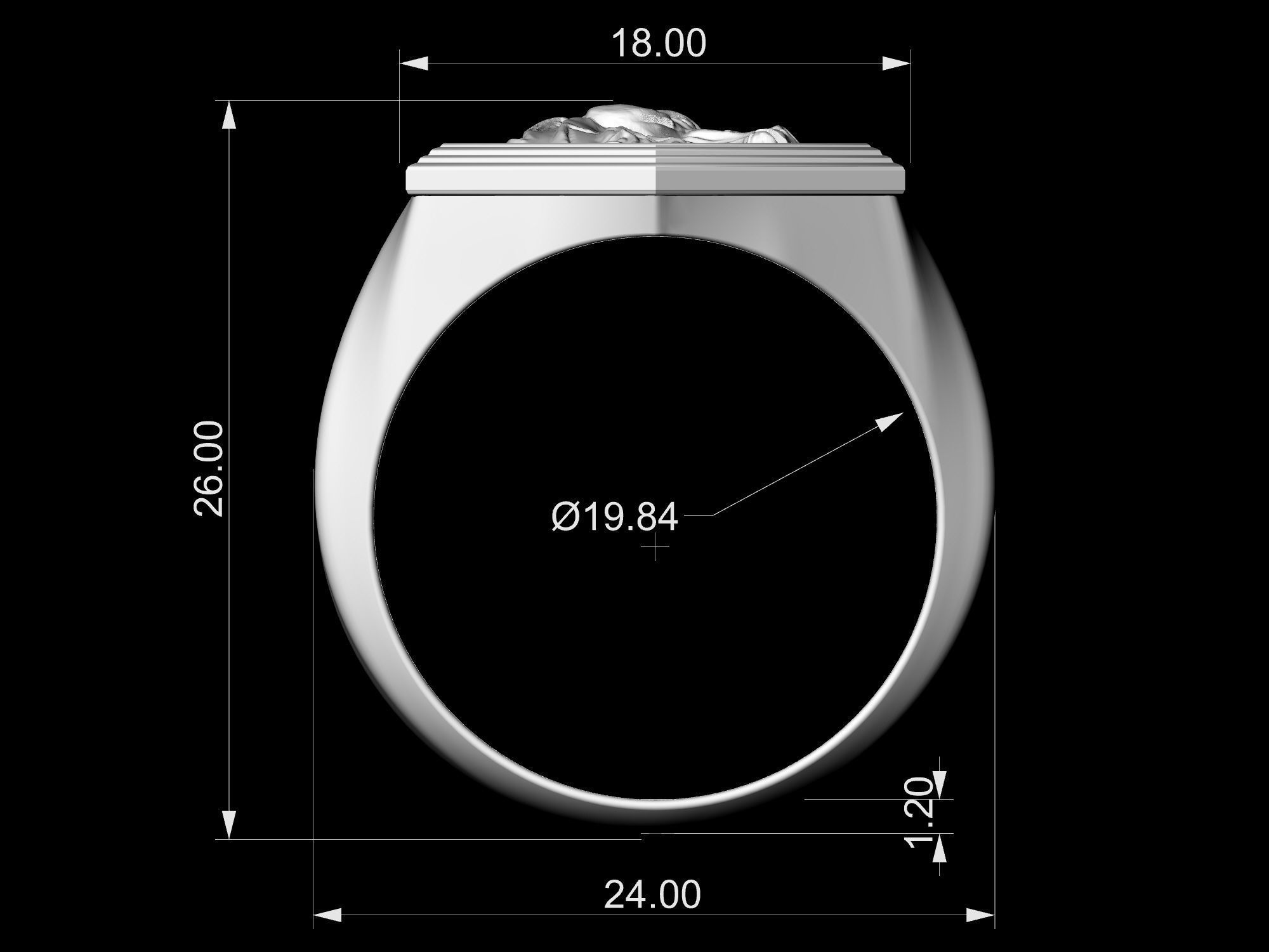 Unicorn Ring  3D print model_11